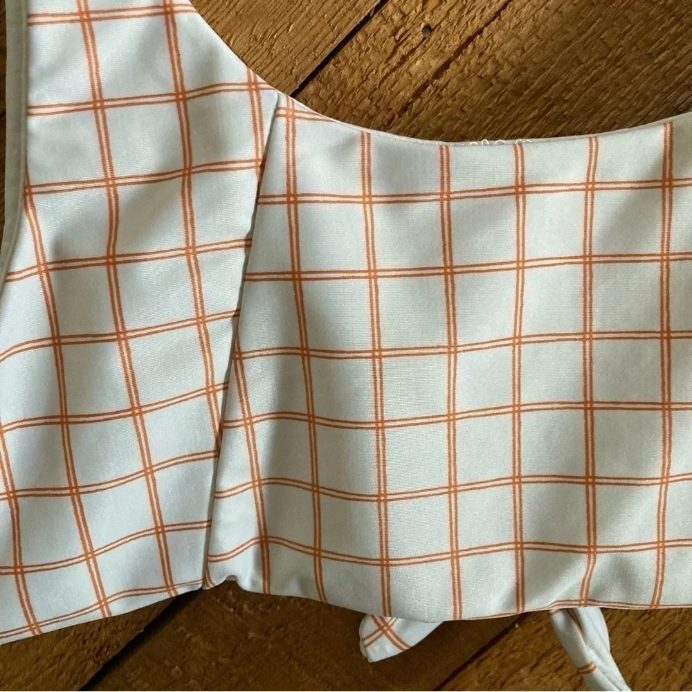 RVCA orange grid La Jolla bikini set size L